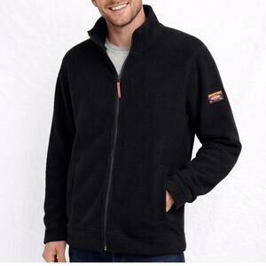 Orvis Mens Full Zip Heavyweight Black Fleece Jacket Size Medium